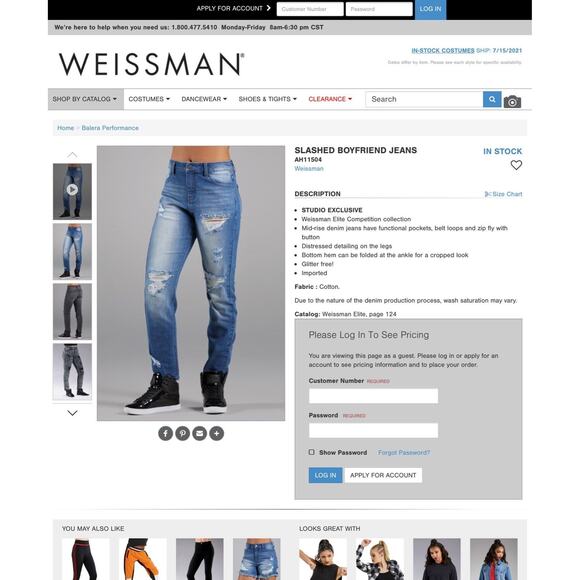 Weissman‎ slashed boyfriend jeans  dance - Picture 4 of 5